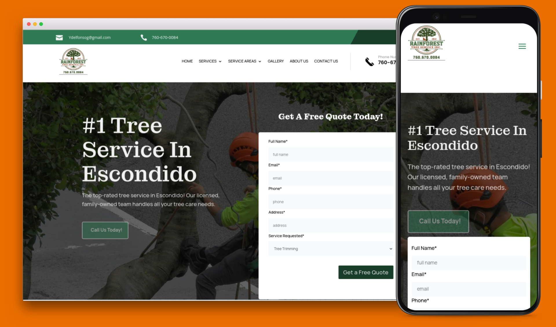 Rainforest Tree Service Mockup
